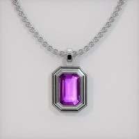 2.16 Ct. Purple Sapphire Pendant, 14K White Gold 1