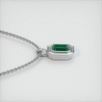 1.56 Ct. Emerald Pendant, 18K White Gold 3