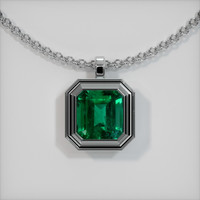 6.64 Ct. Emerald Pendant, 18K White Gold 1