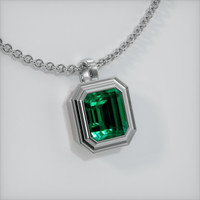 6.64 Ct. Emerald Pendant, 18K White Gold 2