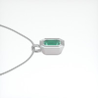 1.10 Ct. Emerald Pendant, 18K White Gold 3