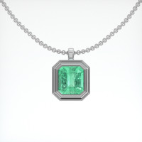 2.46 Ct. Emerald Pendant, 18K White Gold 1