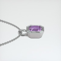1.41 Ct. Purplish Pink Sapphire Pendant, 18K White Gold 3
