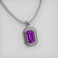 2.16 Ct. Purple Sapphire Pendant, 18K White Gold 2