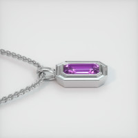 2.16 Ct. Purple Sapphire Pendant, 18K White Gold 3
