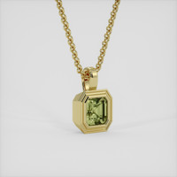 0.98 Ct. Yellowish Green Tourmaline Pendant, 14K Yellow Gold 2