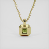 0.98 Ct. Yellowish Green Tourmaline Pendant, 14K Yellow Gold 4