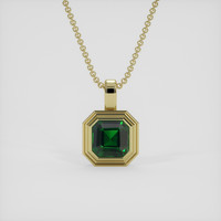 1.15 Ct. Green Tsavorite Garnet Pendant, 14K Yellow Gold 1