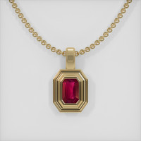 0.52 Ct. Ruby Pendant, 14K Yellow Gold 1