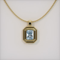1.18 Ct. Greyish Blue Sapphire Pendant, 18K Yellow Gold 1