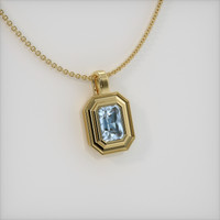 1.18 Ct. Greyish Blue Sapphire Pendant, 18K Yellow Gold 2