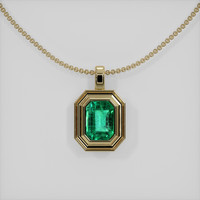 1.56 Ct. Emerald Pendant, 18K Yellow Gold 1