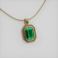 1.56 Ct. Emerald Pendant, 18K Yellow Gold 2
