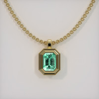 1.10 Ct. Emerald Pendant, 18K Yellow Gold 1