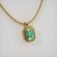 1.10 Ct. Emerald Pendant, 18K Yellow Gold 2