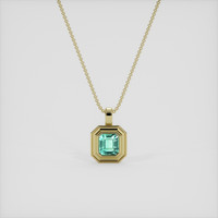 1.15 Ct. Emerald Pendant, 18K Yellow Gold 1
