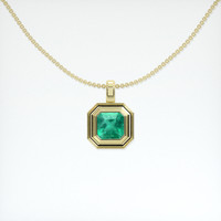 0.93 Ct. Emerald Pendant, 18K Yellow Gold 1