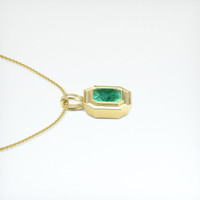 0.93 Ct. Emerald Pendant, 18K Yellow Gold 3