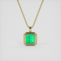 2.09 Ct. Emerald Pendant, 18K Yellow Gold 1