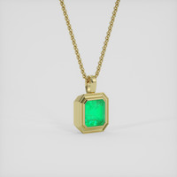 2.09 Ct. Emerald Pendant, 18K Yellow Gold 2