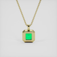 2.09 Ct. Emerald Pendant, 18K Yellow Gold 4
