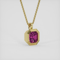 3.03 Ct. Purplish Red Rhodolite Garnet Pendant, 18K Yellow Gold 2
