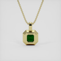 1.15 Ct. Green Tsavorite Garnet Pendant, 18K Yellow Gold 4