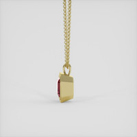 3.16 Ct. Pinkish Red Rubellite Tourmaline Pendant, 18K Yellow Gold 3