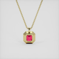 3.16 Ct. Pinkish Red Rubellite Tourmaline Pendant, 18K Yellow Gold 4
