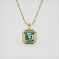 1.09 Ct. Bi Color Sapphire Pendant, 18K Yellow Gold 1