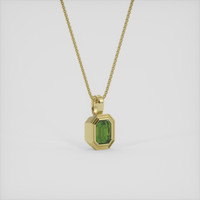 1.55 Ct. Green Sapphire Pendant, 18K Yellow Gold 2