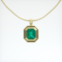 1.08 Ct. Emerald Pendant, 18K Yellow Gold 1