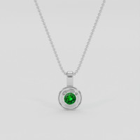 0.19 Ct. Emerald Pendant, Silver 1