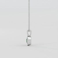 0.19 Ct. Emerald Pendant, Silver 3