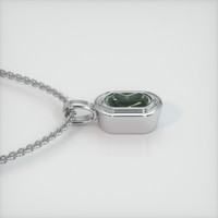 1.54 Ct. Bluish Green Sapphire Pendant, 18K White Gold 3
