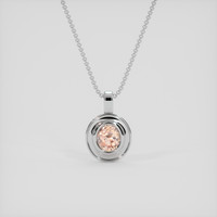 0.90 Ct. Padparadscha Sapphire Pendant, 18K White Gold 1