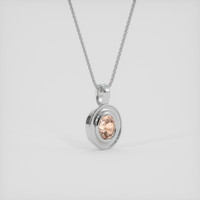 0.90 Ct. Padparadscha Sapphire Pendant, 18K White Gold 2