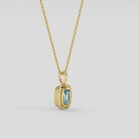 2.29 Ct. Bluish Green Sapphire Pendant, 10K Yellow Gold 2