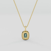2.29 Ct. Bluish Green Sapphire Pendant, 10K Yellow Gold 4