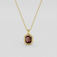 2.95 Ct. Brownish Red Tourmaline Pendant, 14K Yellow Gold 1