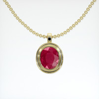 7.96 Ct. Ruby Pendant, 14K Yellow Gold 1