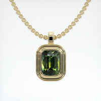 3.18 Ct. Bi Color Sapphire Pendant, 14K Yellow Gold 1