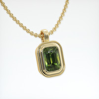 3.18 Ct. Bi Color Sapphire Pendant, 14K Yellow Gold 2