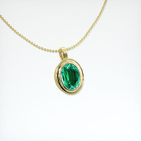 1.86 Ct. Emerald Pendant, 18K Yellow Gold 2