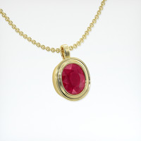 7.96 Ct. Ruby Pendant, 18K Yellow Gold 2