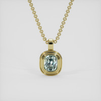 1.20 Ct. Green Sapphire Pendant, 18K Yellow Gold 1