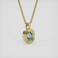 1.20 Ct. Green Sapphire Pendant, 18K Yellow Gold 2