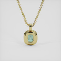 1.20 Ct. Green Sapphire Pendant, 18K Yellow Gold 4