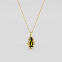 10.00 Ct. Yellowish Green Sphene (Titanite) Pendant, 10K Yellow Gold 1