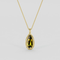 10.00 Ct. Yellowish Green Sphene (Titanite) Pendant, 14K Yellow Gold 1